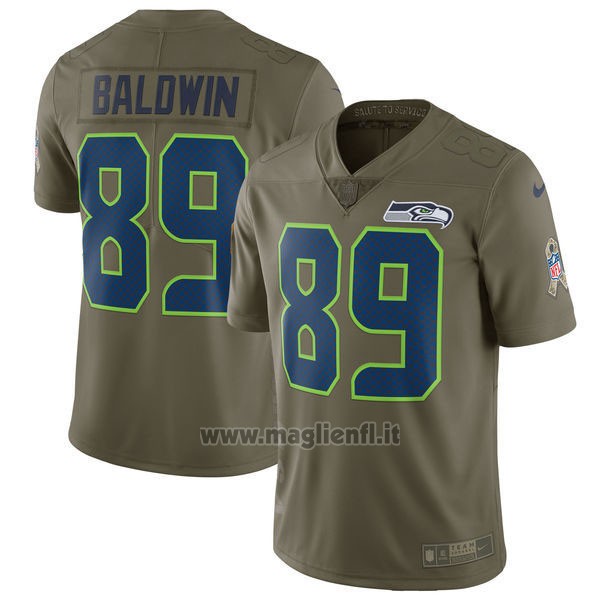 Maglia NFL Limited Bambino Seattle Seahawks 89 Baldwin 2017 Salute To Service Verde